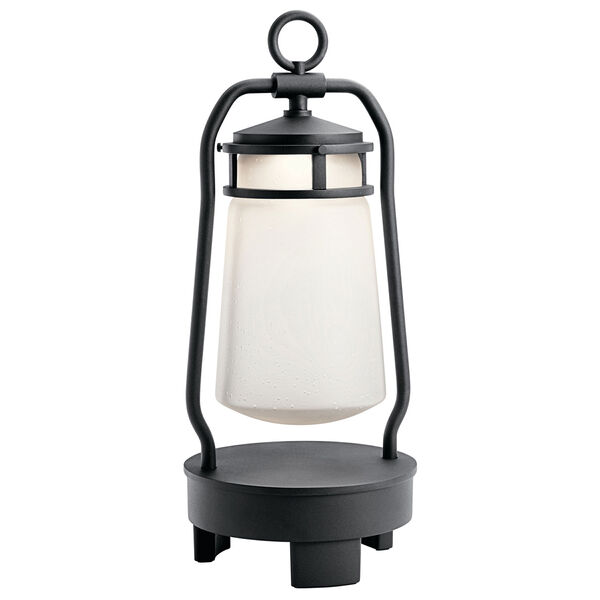 Lyndon Textured Black LED Outdoor Portable Bluetooth Speaker Lantern, image 1