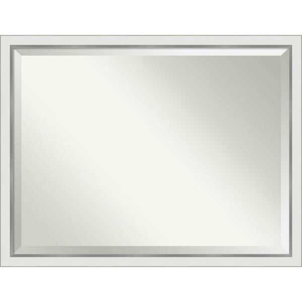 Eva White and Silver 43W X 33H-Inch Bathroom Vanity Wall Mirror, image 2