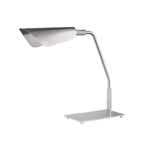 Bowery Polished Nickel One-Light LED Table Lamp, image 1