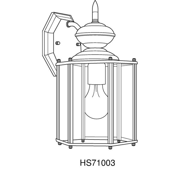 P5832-10:  BrassGUARD Lanterns Polished Brass One-Light Outdoor Wall Lantern, image 2