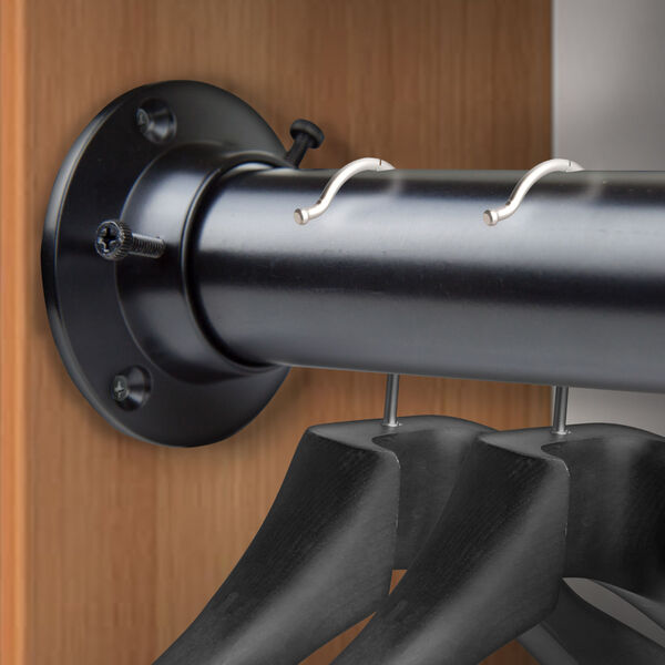 Black 84-Inch Adjustable Closet Rod and Socket Set, image 2