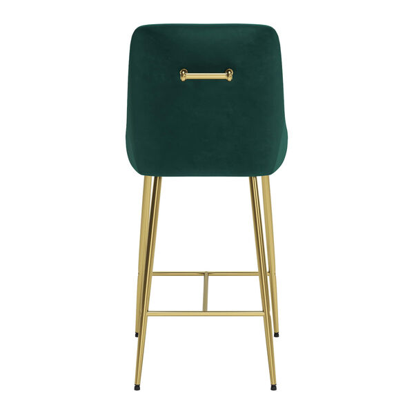 Madelaine Green and Gold Counter Height Bar Stool, image 5
