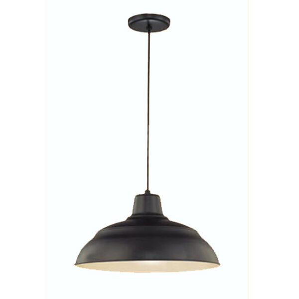 R Series Satin Black 17-Inch Warehouse Cord Hung Outdoor Pendant, image 1