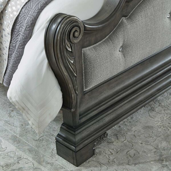 Vivian Gray Upholstered Panel Bed, image 5