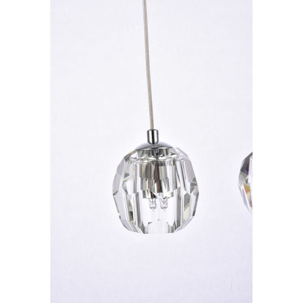 Eren Chrome 32-Inch Five-Light Pendant with Royal Cut Clear Crystal, image 6