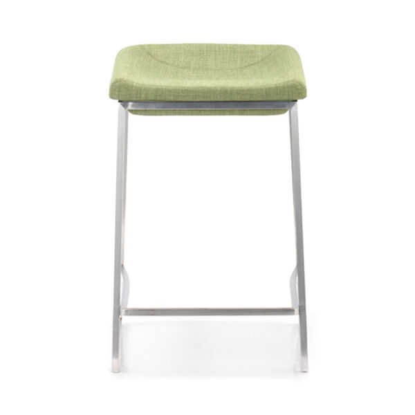 Lids Green and Brushed Stainless Steel Counter Chair, Set of Two, image 3