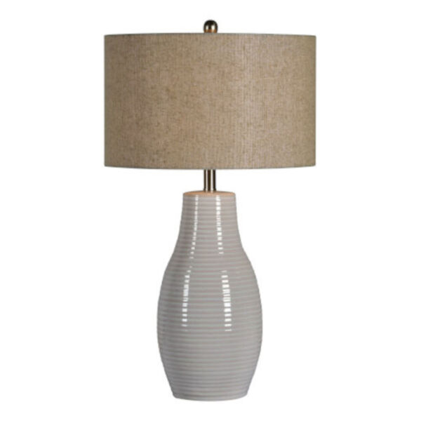 Essex Glazed White One-Light Table Lamp Set of Two, image 1
