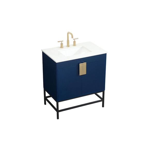 Eugene Blue 30-Inch Single Bathroom Vanity, image 1