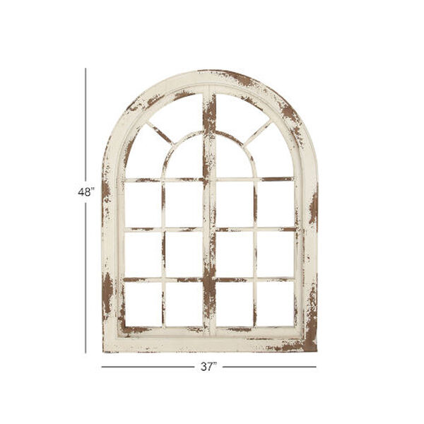 White Vintage Arch Window Wood Wall Decor, image 3