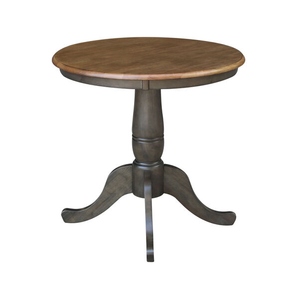 Hickory and Washed Coal 30-Inch Width x 29-Inch Height Round Top Pedestal Table, image 3