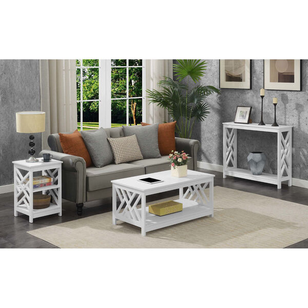 Titan White Console Table with Shelf, image 6