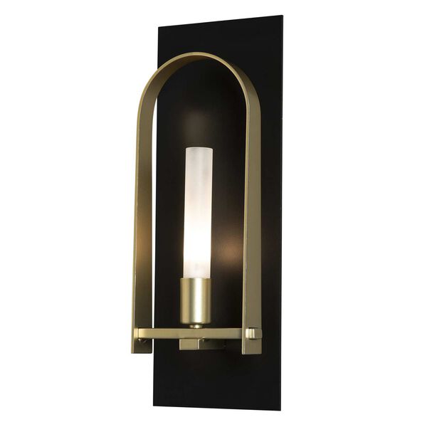 Triomphe Black One-Light Wall Sconce with Frosted Glass, image 1