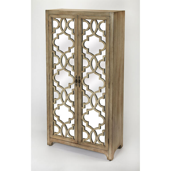 Morjanna Greige Mirrored Glass Armoire, image 1