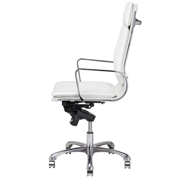 Carlo White and Silver Office Chair, image 3