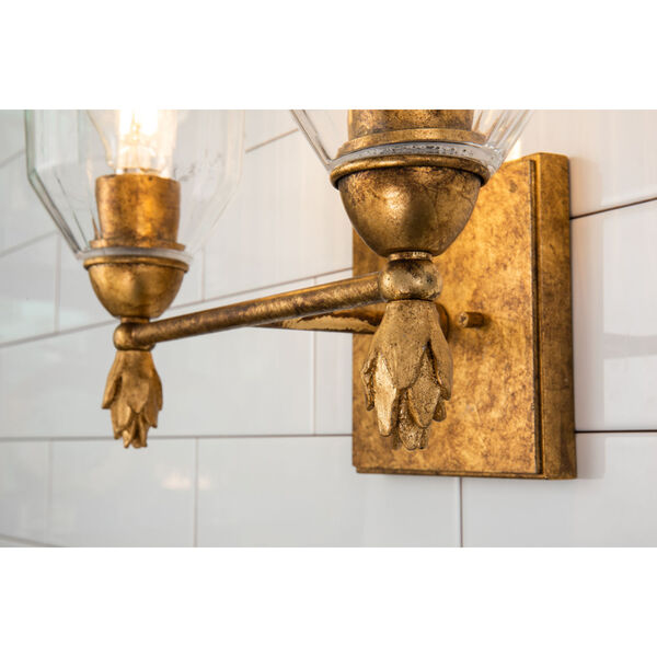 Fun Finial Polished Chrome Gold Two-Light Wall Sconce, image 4
