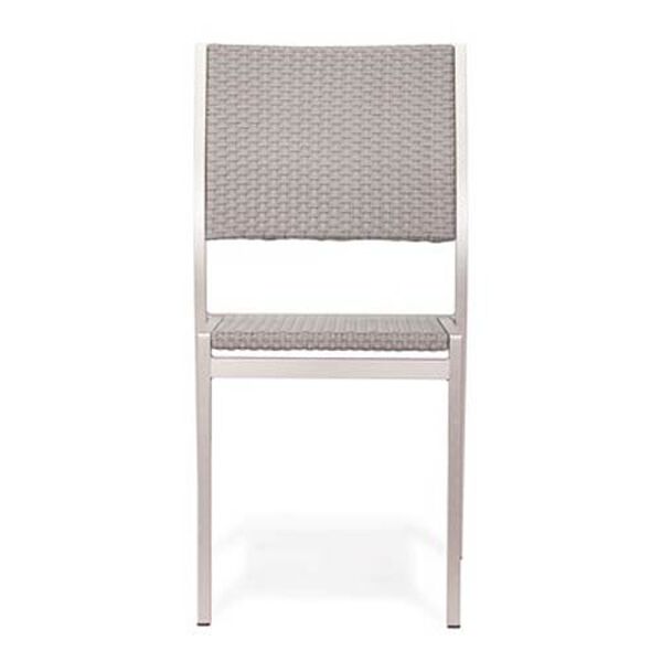 Metropolitan Outdoor Brushed Aluminum Dining Chair, Set of Two, image 3