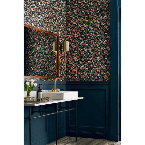 Primrose Rose and Navy Peel and Stick Wallpaper, image 1