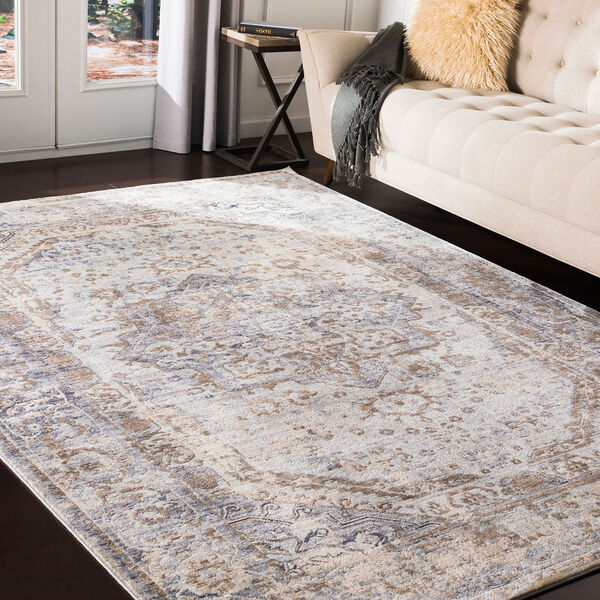 Liverpool Silver Grey and Camel Rectangular: 5 Ft. x 7 Ft. 10 In. Rug, image 2