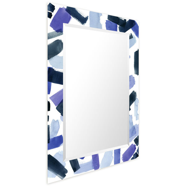 Cerulean Strokes Blue 40 x 30-Inch Rectangular Beveled Wall Mirror, image 2