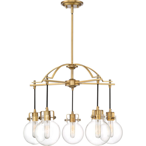 Sidwell Weathered Brass Five-Light Chandelier, image 1