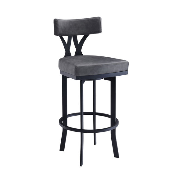 Natalie Black and Vintage Gray 26-Inch Counter Stool, image 1