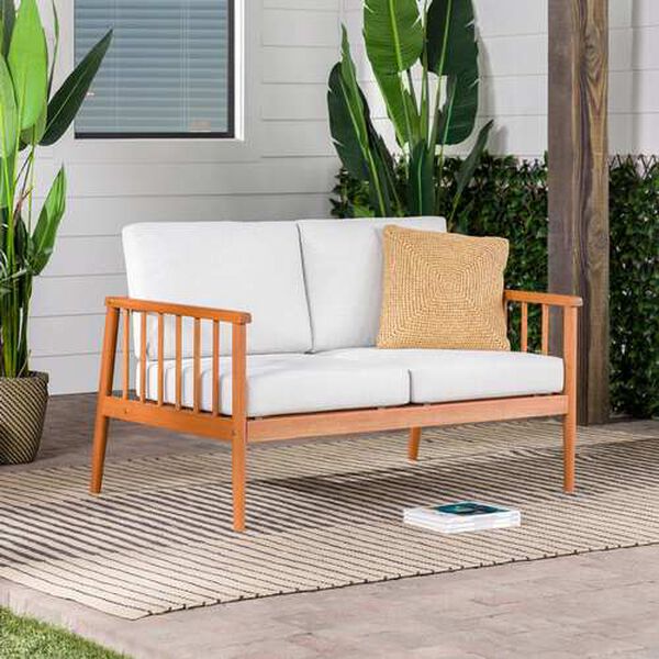 Circa Brown Outdoor Spindle Loveseat, image 1