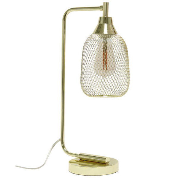 Wired Gold One-Light Desk Lamp, image 1