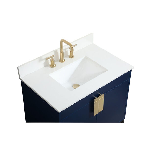 Eugene Blue 30-Inch Single Bathroom Vanity with Backsplash, image 3