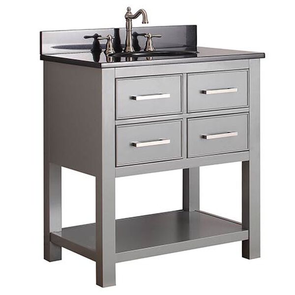 Brooks Chilled Gray 30-Inch Vanity Combo with Black Granite Top, image 2