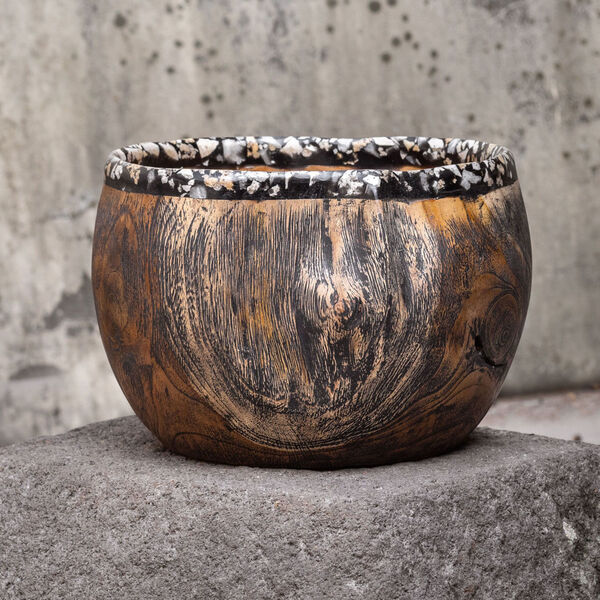 Chikasha Wood, Black and White 10-Inch Bowl, image 2