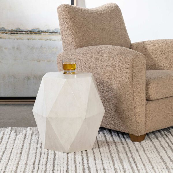 Volker White Geometric Accent Table, image 2