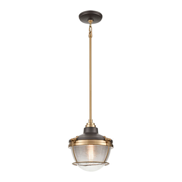 Seaway Passage Oil Rubbed Bronze and Satin Brass One-Light Pendant, image 1