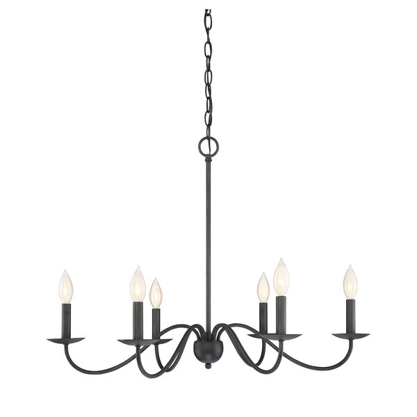 Evelyn Aged Iron Six-Light Chandelier, image 1