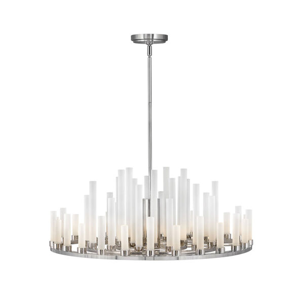 Trinity Polished Nickel LED Chandelier with Frosted Glass, image 2