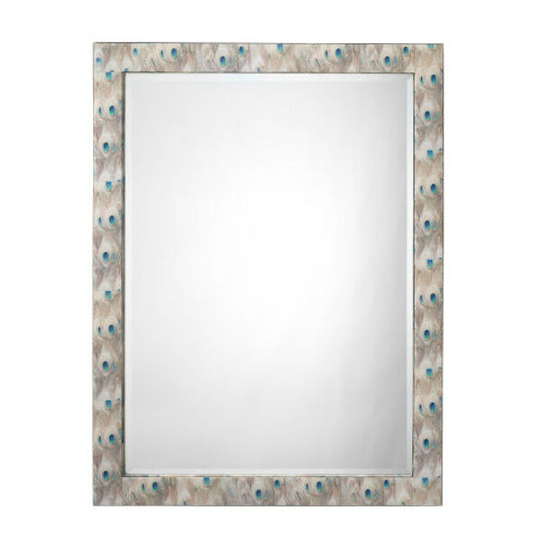 Felix White Peacock Lacquer Rectangle Mirror, image 1
