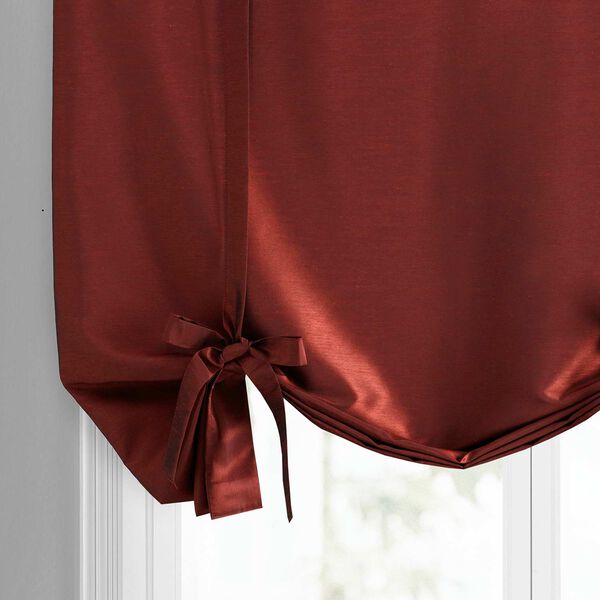 Vintage Textured Faux Dupioni Silk Tie-Up Window Shade Single Panel, image 6