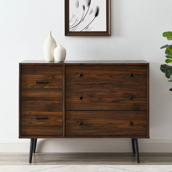Quincey Dark Walnut Five Drawer Dresser, image 3
