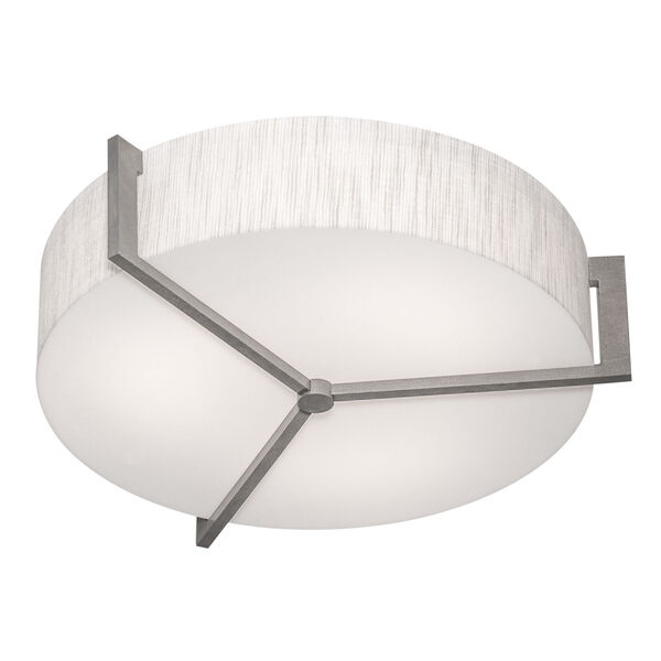 Apex Weathered Gray 17-Inch LED Flush Mount with Jute Shade, image 1