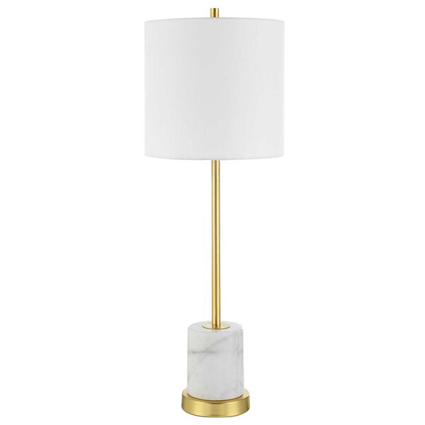 Turret Brushed Gold and White Buffet Lamp, image 4