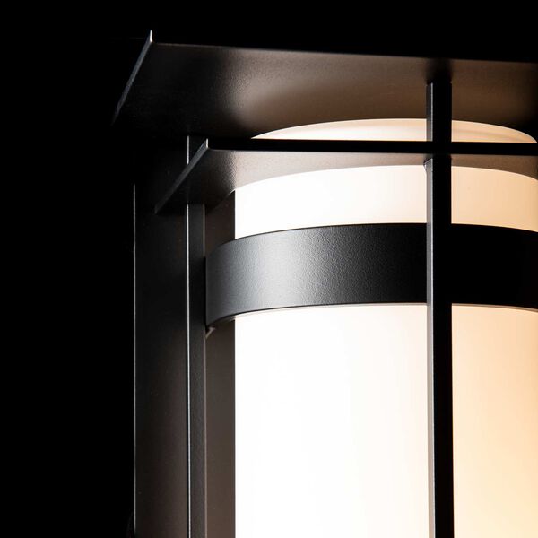 Banded Coastal Black One-Light Outdoor Sconce with Opal Glass, image 4