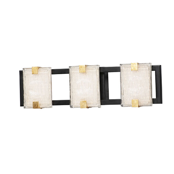 Radiant Black and Gold Leaf Three-Light Integrated LED ADA Wall Sconce, image 1