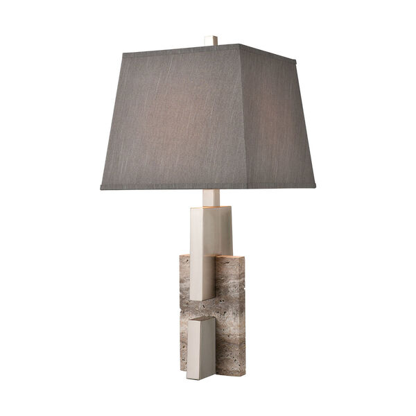 Rochester Brushed Nickel and Gray Marble One-Light Table Lamp, image 1
