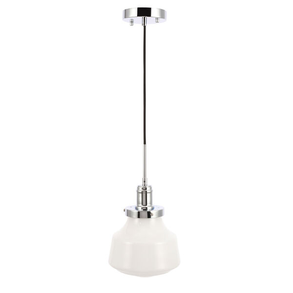 Lyle Chrome Eight-Inch One-Light Mini Pendant with Frosted White Glass, image 3