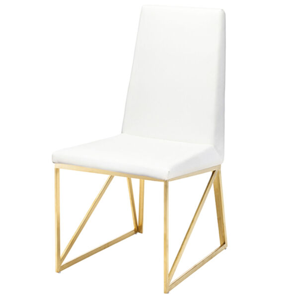 Caprice White and Gold Dining Chair, image 1