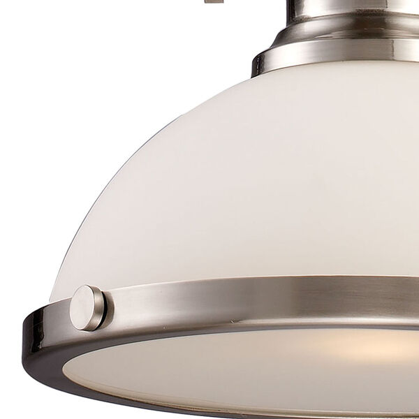 Chadwick Satin Nickel One-Light Pendant with Frosted Glass, image 3