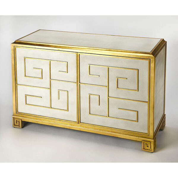 Cosmopolitan Gold Bello Leather Console Cabinet, image 1