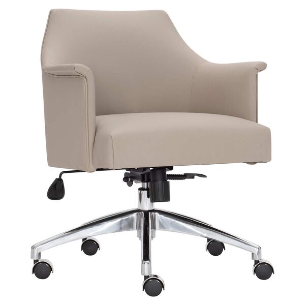 Tiemann Taupe, Black and Stainless Steel Office Chair, image 1