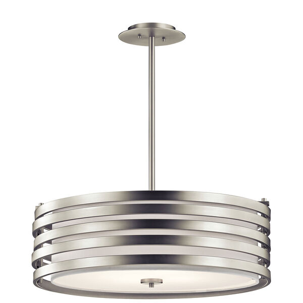 Roswell Brushed Nickel Four-Light Pendant, image 1