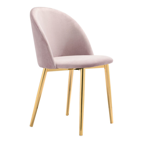 Cozy Pink and Gold Dining Chair, Set of Two, image 1