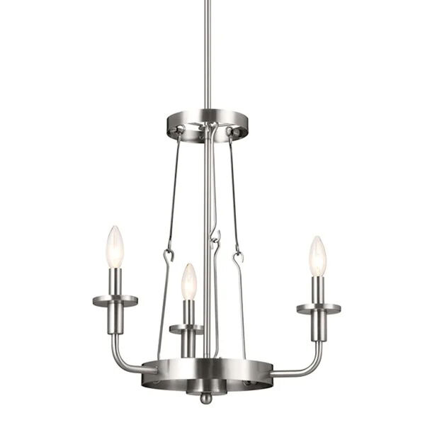 Homestead Classic Pewter Three-Light Chandelier, image 4